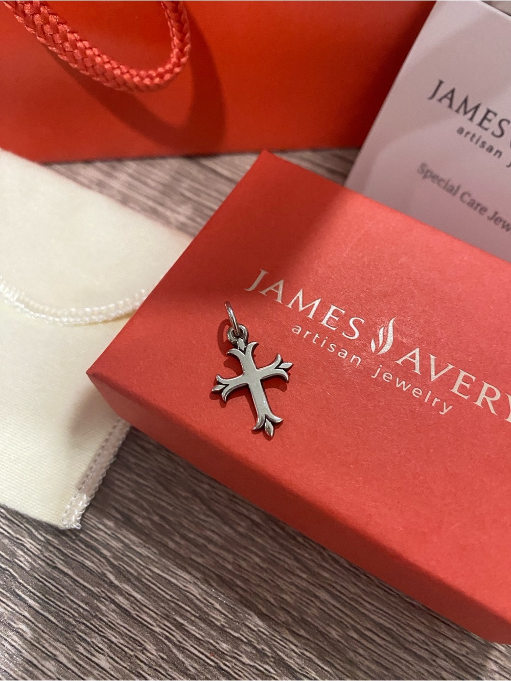James Avery Retired Sterling Silver Fleuree Cross Charm/Pendant .925